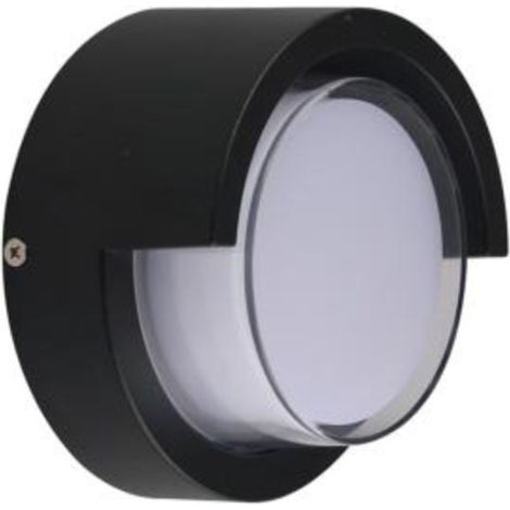 Applique Murale LED 15W Noire Ronde IP65 avec Cache - Blanc Chaud  - SILUMEN