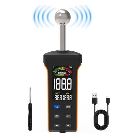 Testeur Humidité Rechargeable Humidimètre Mesure non destructive Humidimètre Mural Maçonnerie avec écran LCD Couleur & Alarme sonore pour Murs, Bois, Plâtre Testeur Humidité Bois D'analyse 20-40mm