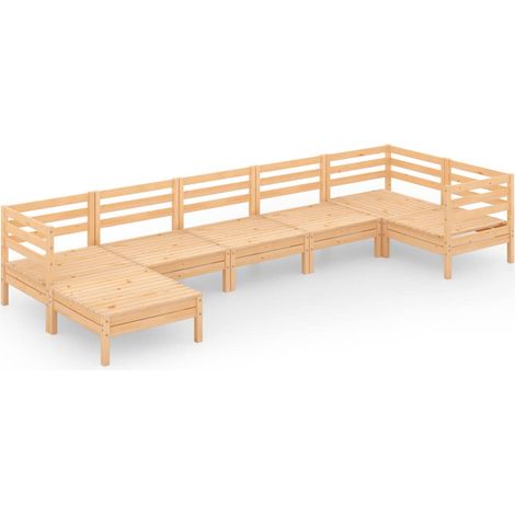 Maison Exclusive - 7-tlg. Garten-Lounge-Set Massivholz Kiefer (1/5)