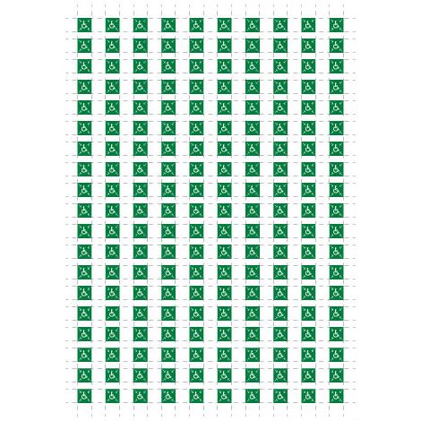 PLANCHE A4 DE 190 PICTOS ADHESIFS DE 10 X 10 MM POUR PLAN D'EVACUATION (B0440)