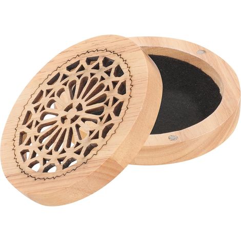 Boîte à Parfum en Bois Ronde Magnétique, Brûleur D'arômes Créatif en Bois Gradewood, Détente et Collection, Décoration Élégante pour Bureau et Hôtel (1/5)