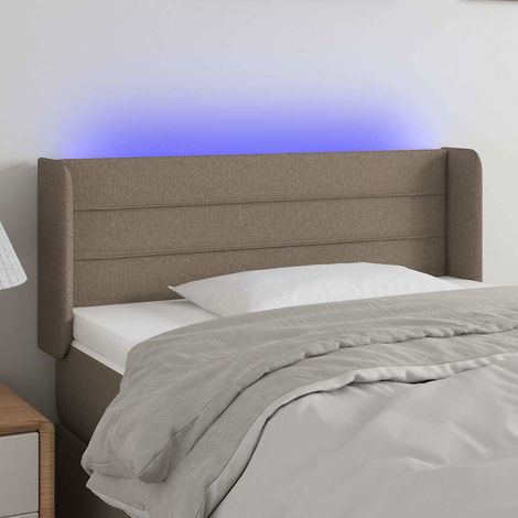 vidaXL Cabecero con LED de tela gris taupe 103x16x78/88 cm (1/5)