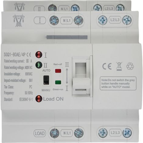 Automatic Dual Power Transfer Switch 4P 80A - Fast Emergency Switching (Millisecond Level) for Home (1/5)