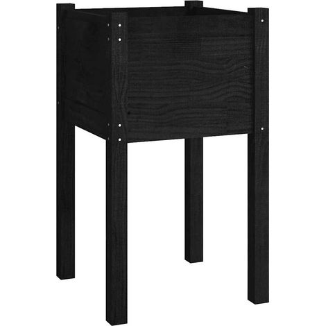 Maison Exclusive - Pflanzkübel Schwarz 40x40x70 cm Massivholz Kie (1/5)