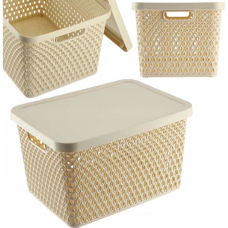 KADAX Korb mit Deckel, Organizer, Aufbewahrungsbox, 18 l