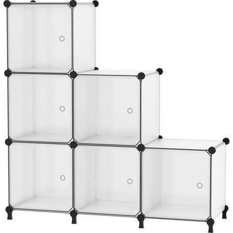 6 Cubes avec Portes, Rangement pour Chambre & Placard, Blanc Givré (1/5)