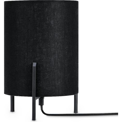 Paco Home Stehleuchte Tischleuchte Wohnzimmer Schlafzimmer Stofflampe Modern Deko Stylisch Tischleuchte, Schwarz
