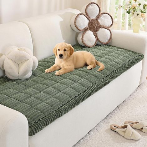 Thick Sofa Cover, Non-Slip Leather Sofa Cover, Corner Sofa Cover, Soft Cover for Sofa, Carpet, Window Sill (Green, 70 x 150 cm) (1/5)