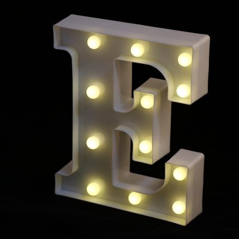 Lettres LED - Alphabet Lumineux 26 Lettres - Décoration Intérieure Murale ou Table - Fonctionne sur Piles AA - Plastique Blanc (1/5)