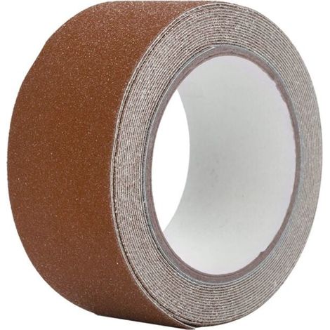Ruban Adhésif pour Marche D'escalier, coloré 5M 5cm PVC Anti-dérapant Ruban Adhésif pour Décor de sécurité de Sol D'escalier (Brun) (1/4)