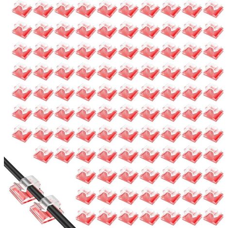 100 Stück selbstklebende Kabelclips, selbstklebende Kabelbinder, Wandklebehaken, transparenter Kabel-Organizer zur Aufbewahrung, Befestigung und Kabelmanagement, Klebeclips für Zuhause (1/4)