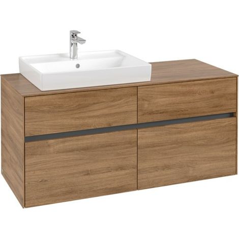 VB Waschbeckenunterschrank Collaro C08200 1200x548x500mm Eckig Kansas Oak (1/3)