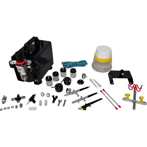Kit de compresseur d'aérographe avec 3 pistolets (1/5)