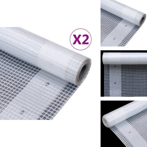 Bâches Leno 2 pcs 260 g/m² 2x4 m Blanc - Couverture De Protection - Bâche Imperméable - Bâche Anti Uv - Bâche Terrasse - Bâche Voiture (1/5)