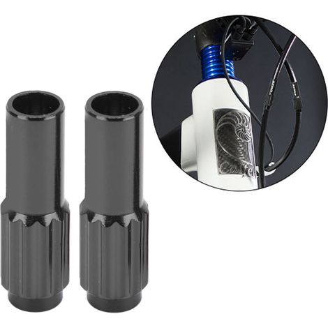 Vis de réglage de câble de frein pour vélo en alliage d'aluminium, compatible VTT et vélo de route - Noir (1 paire) (1/5)