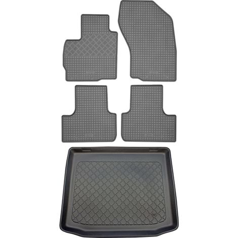 Ensemble de tapis de sol en caoutchouc pour Peugeot 4008 SUV (5 portes) de 05.2012 à 03.2017 : tapis de sol de voiture et tapis de coffre. (1/5)