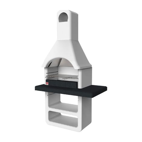 Sarom – Barbecue charbon Muratura Maribor New 114x64xH212,5 cm – Foyer avec grille chromée 67x40 cm – Fonctionnement à charbon ou bois – 367 kg