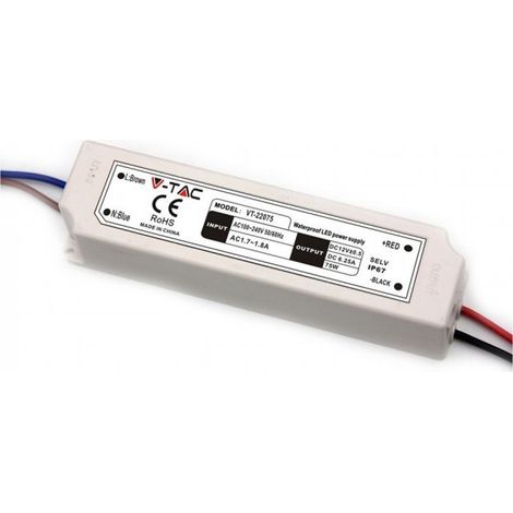 V-TAC VT-22075 75W led slim Netzteil 12V 6A wasserdicht IP67 kunststoff - SKU 3235