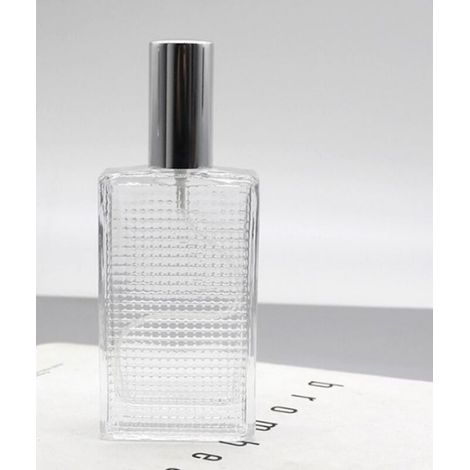 Vaporisateur de parfum rechargeable, flacon de parfum vide de 100 ml, flacon carré en verre transparent, à remplir soi-même, atomiseur de parfum et entonnoir pour homme et femme, parfum (1/4)