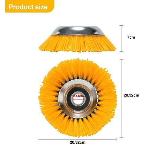 Testina universale per decespugliatore, spazzola da giardino in nylon, 200 x 25,4 mm (1/5)