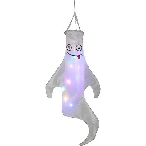 Fantasma sonriente 3D Manga de viento Decoración de Halloween para el hogar Decoración de bolsos para el hogar Plano (1/2)