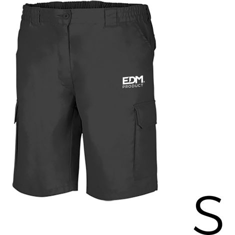 Bermuda Noir Serigraphié Edm Confort Et Visibilité De Marque - Edm