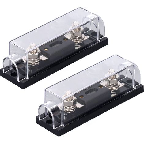 Lot de 2 porte-fusibles audio 250 A 48 V pour système vidéo stéréo, bloc de fusibles ANL pour camping-cars, yachts, navires et véhicules agricoles