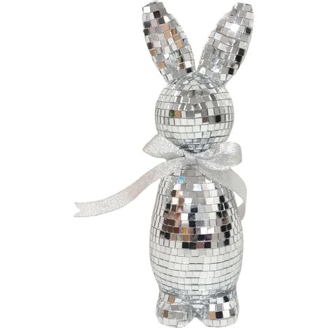 Bunny Disco Ball Statue ornementale de Lapin de Pâques Objet de Collection Lapin pour la Maison Printemps Fête Salon Chambre Entrée Bureau (1/5)