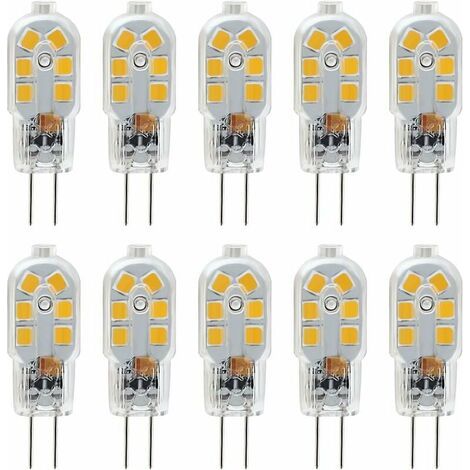 Filiyano-Ampoule LED G4 12V, 1W équivalent à une ampoule halogène de 10W, sans scintillement 200LM, blanc chaud 3000K, angle de faisceau de 360°, non (1/5)