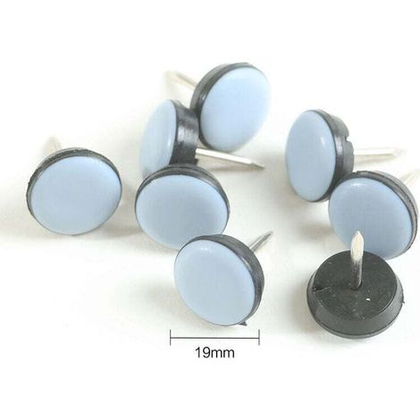50 Pièces Patin Chaise Teflon à Clouer 19mm Ronde Patins de Meubles en Teflon Patin de Chaise avec Clou Teflon Patins de Chaise Feutre à clouer pour Chaise Canapé Bureau Table - Bluedeer (1/3)