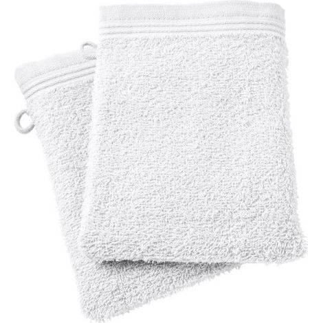 Lot de 2 gants de toilette "Spa" 15 x 21 cm / 400 gr/m² - "Spa" Neige - "Spa" Neige -