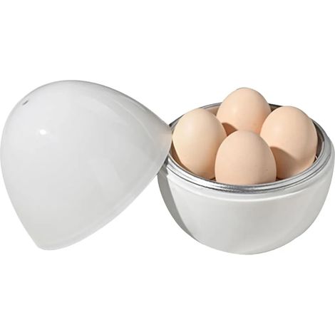Cuiseur à œufs pour micro-ondes avec couvercle, adapté aux œufs durs et à la coque, un appareil de cuisine pratique et rapide. (1/5)