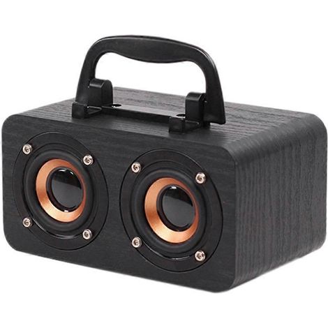 Bluetooth 5.0 Stereo-Zweikanal-Lautsprecher aus Holz mit FM-Radio, C (1/5)