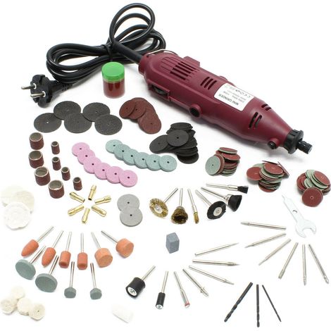 Mini perceuse foreuse fraiseuse polisseuse avec tige flexible 234 accessoires outil multifonctions bricolage atelier (1/4)