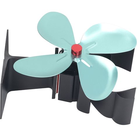 Ventilateur de cheminée style Noël 4 pales moteur unique en métal thermodynamique (1/5)