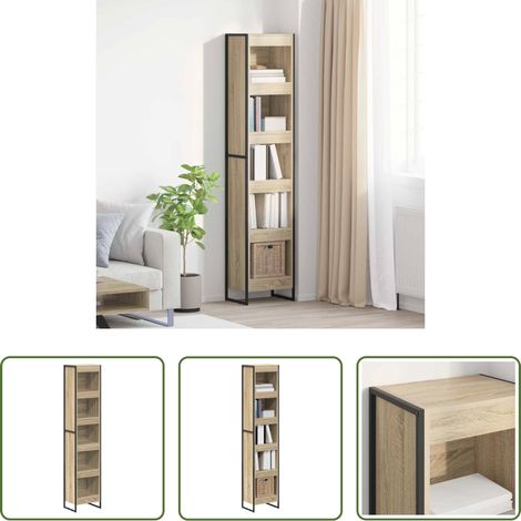 vidaXL Bücherregal Wohnzimmer -  Bücherregal Sonoma 80 x 30 x 155 cm Holzwerkstoff (1/5)