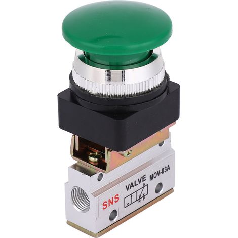 Bouton poussoir pneumatique 3 voies 2 positions G1/8 - Vanne mécanique MOV-03A (1/5)
