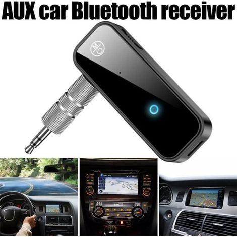 Transmetteur de récepteur Bluetooth 5.0 Adaptateur sans fil 2 en 1 Jack 3,5mm pour la musique de voiture Audio AUX Casque mains (1/4)