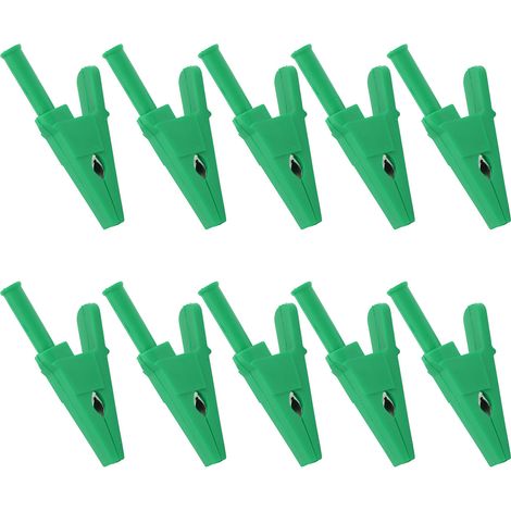 10er-Pack Prüfklemmen, 20 mm Öffnung, gute Leitfähigkeit, Sicherheitsausführung mit 4-mm-Buchse für elektrische Stromkreise, Grün (1/5)