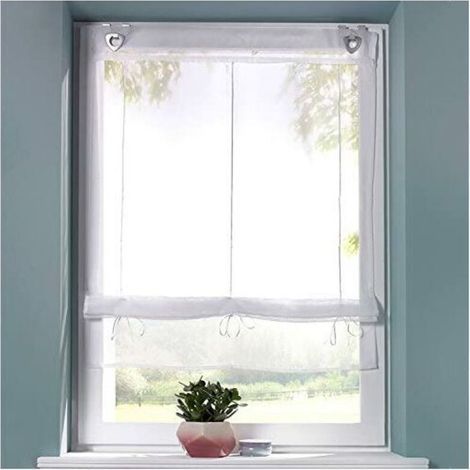 Fenstervorhänge für Küche und Balkon – Raffrollos – Einfach zu montieren (1/4)