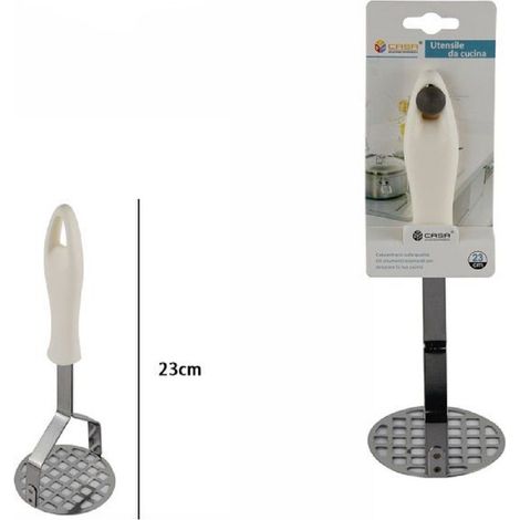 TrAdE Shop Traesio - Schiacciapatate Schiaccia Verdure Purea Gateau Manico Antiscivolo 23 Cm 66156 -
