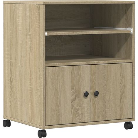 Druckerständer mit Rollen Sonoma Eiche 60x48x74 cm