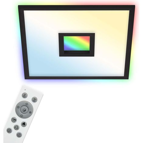 Panneau LED avec contrôle RVB et de la température de couleur, 24W 2200lm, 44x44x6cm, avec rétroéclairage et télécommande , Plafonnier LED moderne pour salon ou chambre