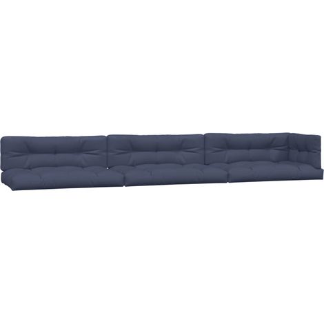 Maison Exclusive - Coussins palette lot de 7 tissu bleu marine