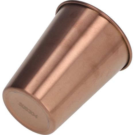 Tasse en acier inoxydable 350ml avec couvercle, gobelet portable à usage unique, empilable pour café, bière ou lait, couleur or rose (1/5)