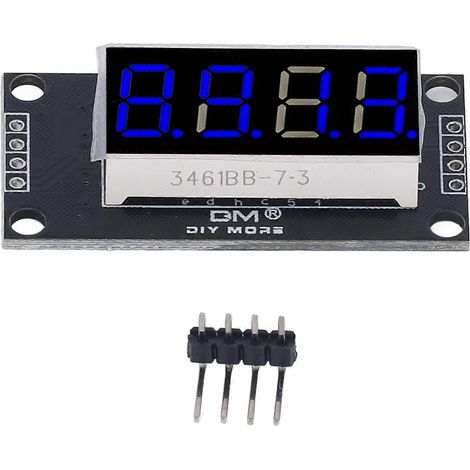 4-stellige LED-Röhrenanzeige mit 7 Segmenten, TM1637-Treiber, digitales optoelektronisches Modul, blau, 0,36 Zoll