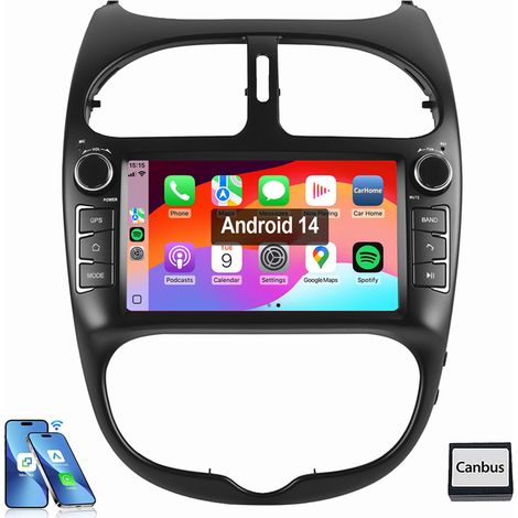Autoradio Android 14 pour Peugeot 206 206 cc (2002-2008) Carplay GPS RDS 2+32G (1/5)