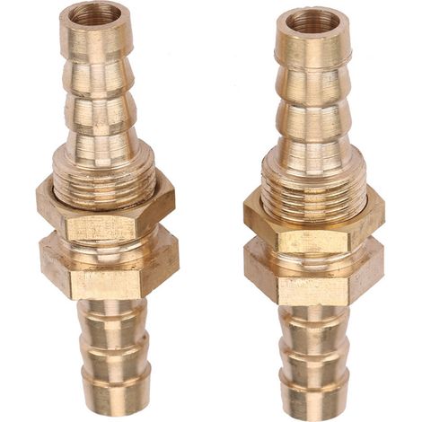 pièces Raccord de tuyauterie en laiton à embout cannelé pour cloison, adaptateur de connecteur (10 mm) (1/5)