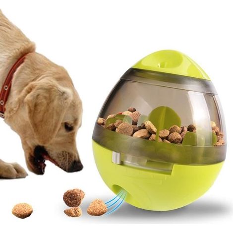 Balle de nourriture pour chien - Ecent - Gobelet fuite nourriture - Jouet distributeur interactif - Vert (1/4)