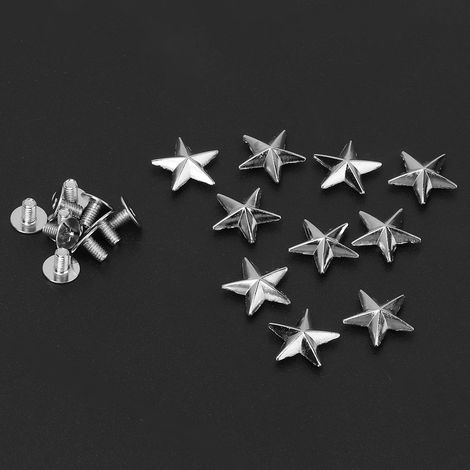Accessoires à rivets en forme d'étoile à cinq branches à faire soi-même, avec vis et garniture pour vêtements